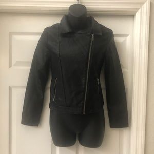 ELLA MOSS DESIGNER KID’s BLACK LEATHER JACKET SZ14